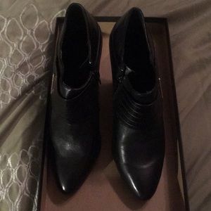 Isola Leather Booties w/embossed Croc band size 7